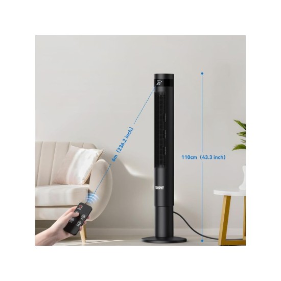 YASHE 43" Tower Fan - Модерен Охлаждащ Вентилатор Без Перки
